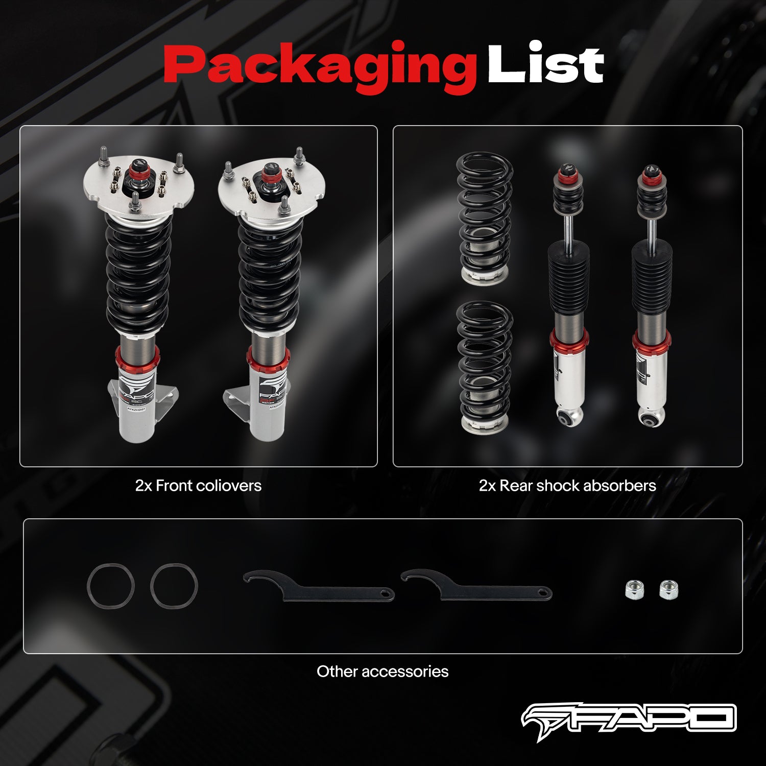 32-Level Damping Coilover for Benz E-Class W124 1986-1998 & Mercedes-Benz 190E 1984-1993 PF066330