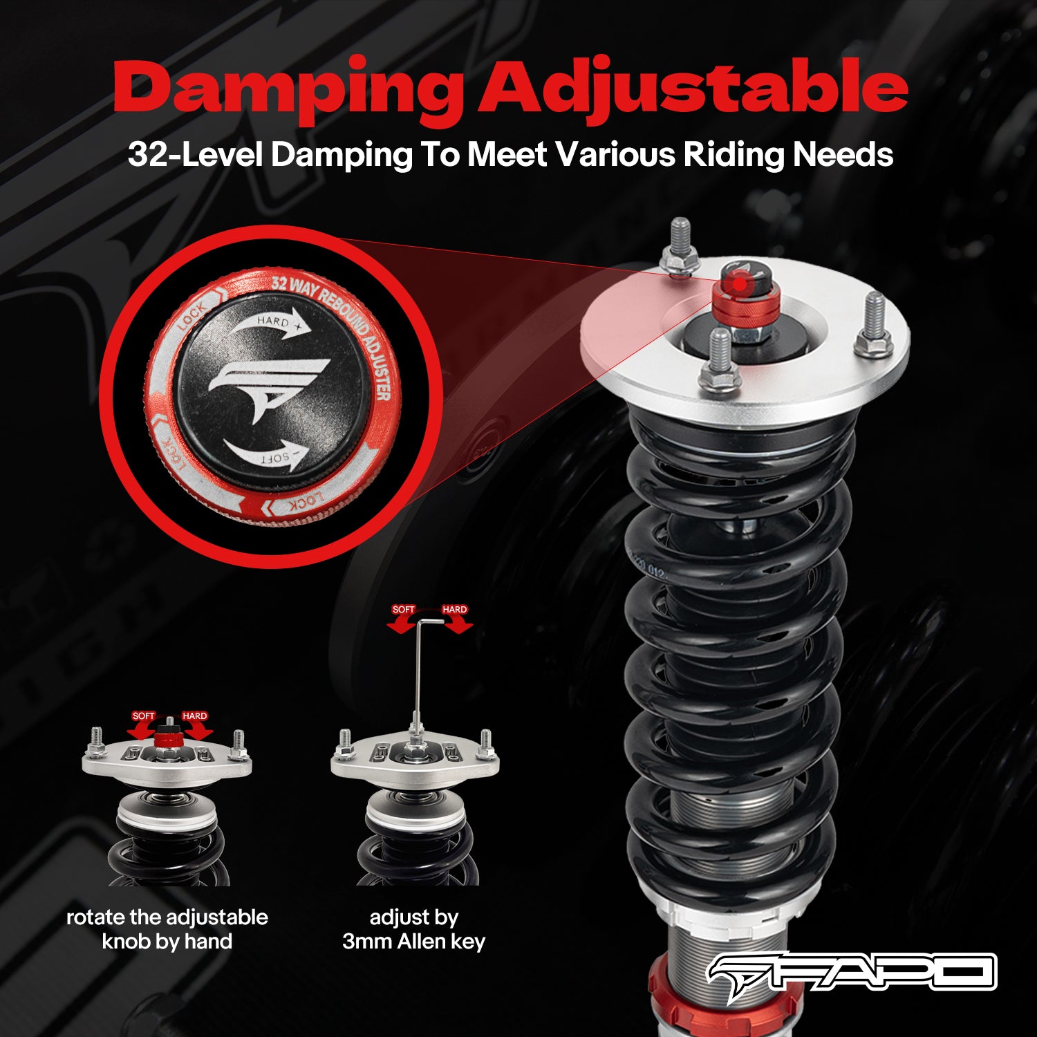 32-Level Damping Coilover for Chrysler 300C Lx 2WD 2005-2010 PF069230