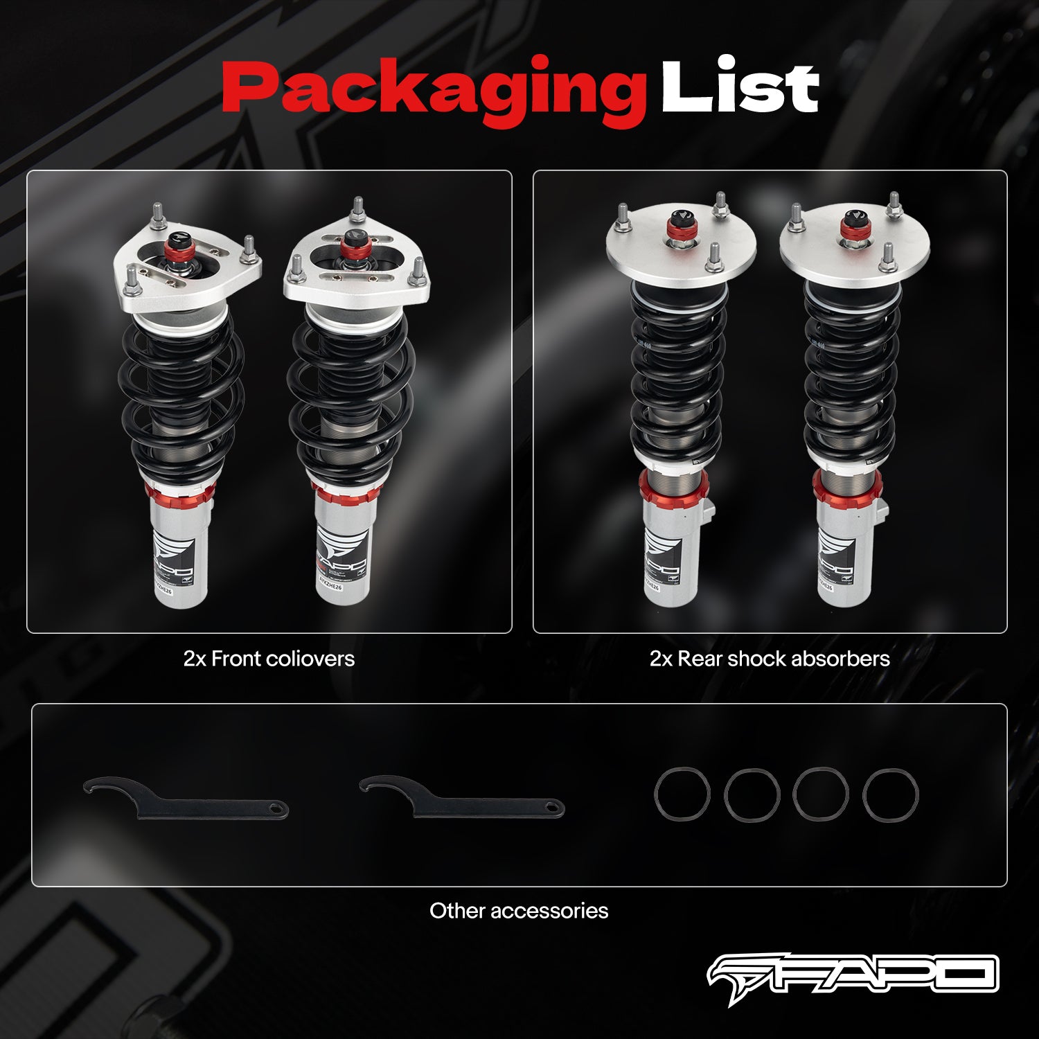 32-Level Damping Coilover for Porsche Boxster 3rd Gen 981 2012-2016 PF091830