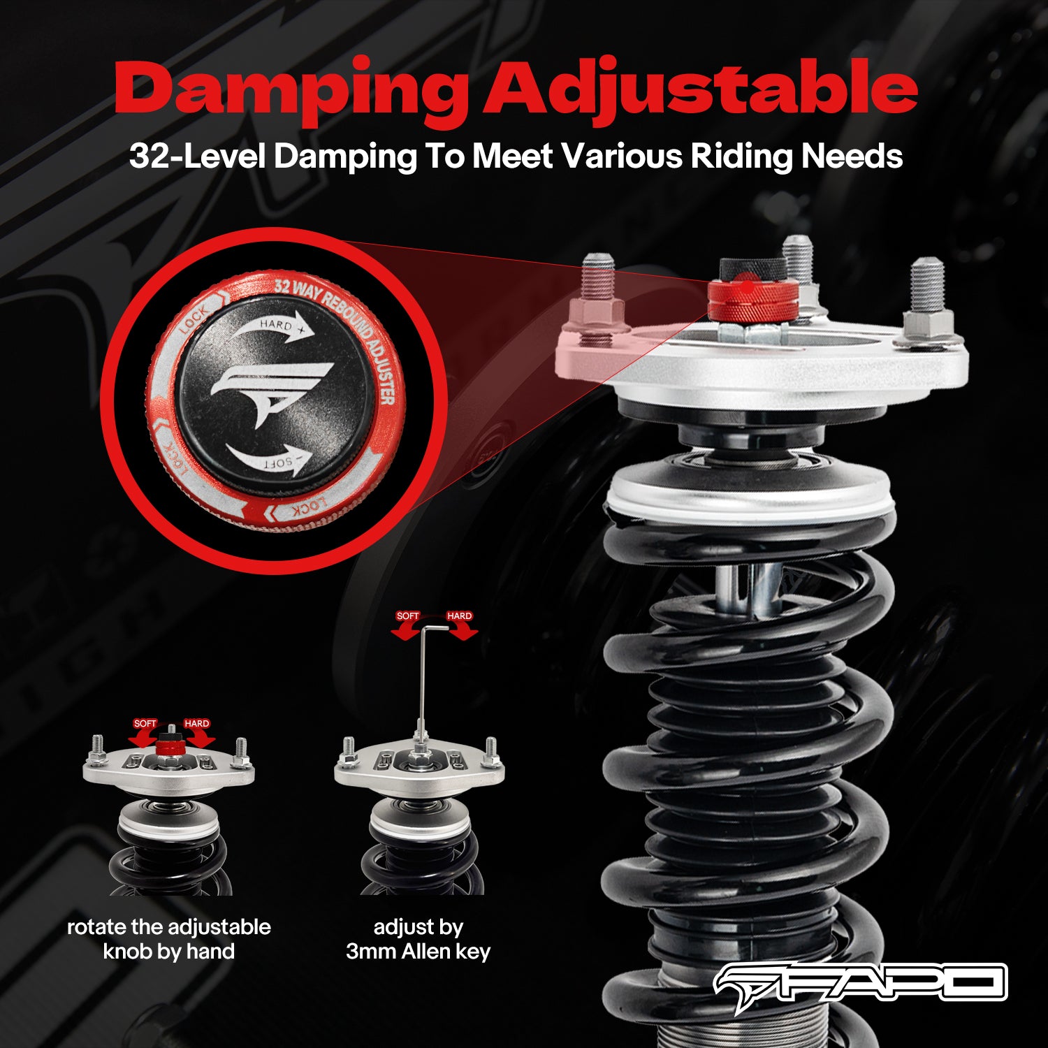 32-Level Damping Coilover for Honda Civic non-SI 9th Gen FG/FB 2012-2015 & Acura ILX DE1 2013-2015 PF102530