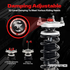32-Level Damping Coilover for Honda Civic non-SI 9th Gen FG/FB 2012-2015 & Acura ILX DE1 2013-2015 PF102530