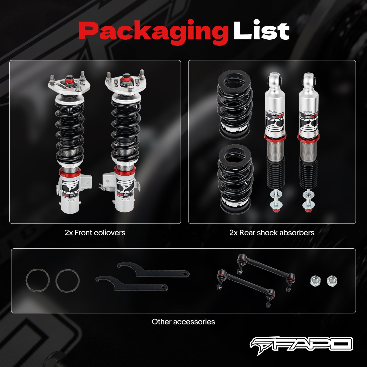 32-Level Damping Coilover for Honda Civic non-SI 9th Gen FG/FB 2012-2015 & Acura ILX DE1 2013-2015 PF102530