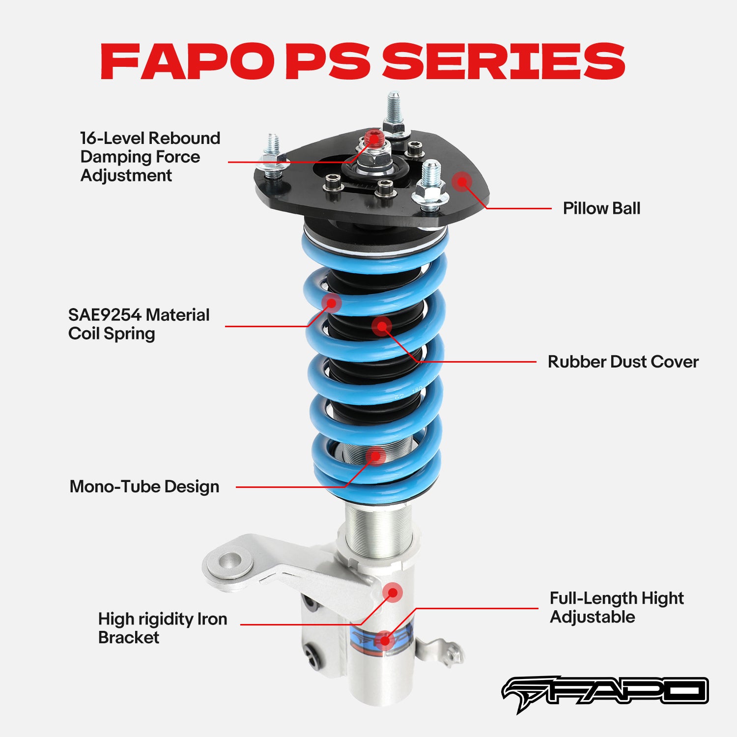 16-Level Damping Coilover for Honda Civic & SI 2001-2005 EM2 EP3 PS002120