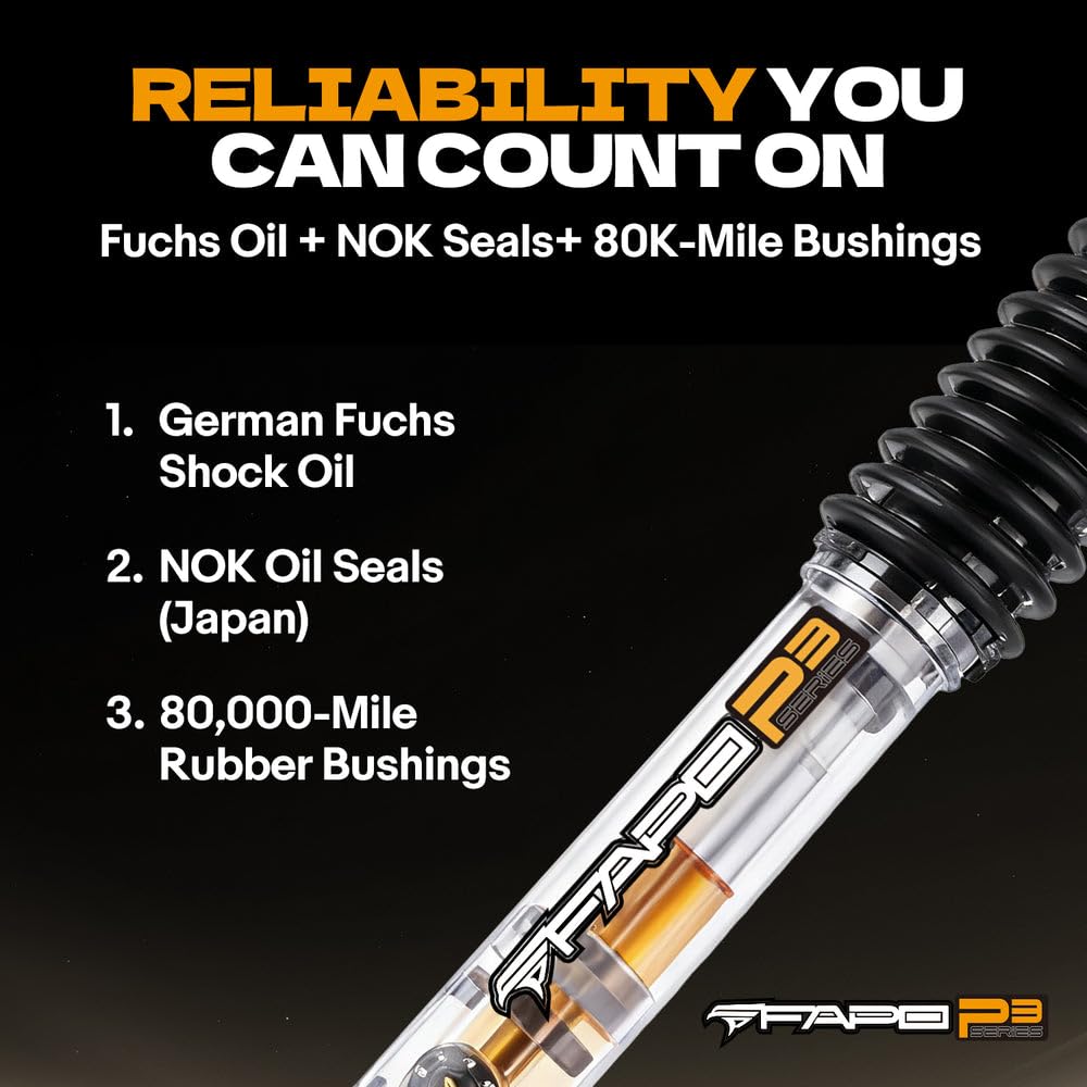 8-Stage 3-6 in Lift Rear Shocks for 2004-2024 Nissan Titan 4WD PA492830