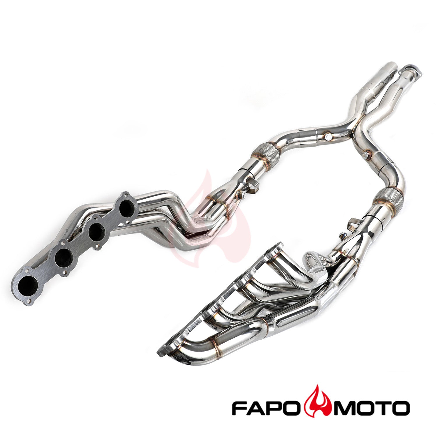 FE635110 FAPO Long Tube Headers Manifolds for 03-06 Mercedes AMG E55 CLS55 M113 X-Pipe