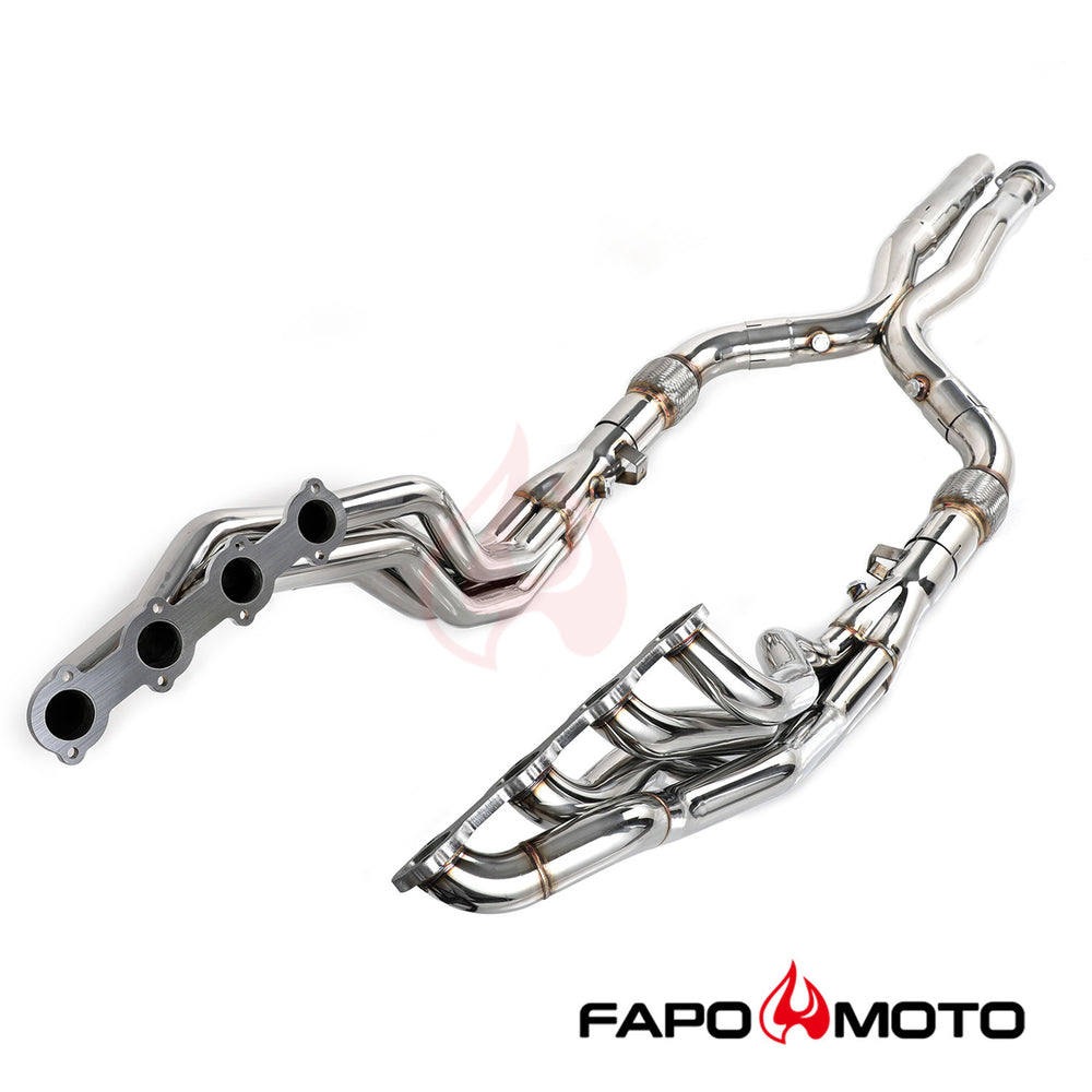 FE635110 FAPO Long Tube Headers Manifolds for 03-06 Mercedes AMG E55 CLS55 M113 X-Pipe