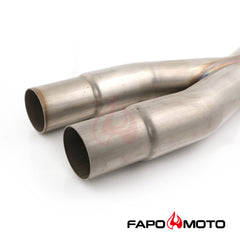 2.5  X-Pipe Mid-Pipe compatible with Ford Mustang GT 15-18 S550 Resonator Delete 5.0L Coyote V8 FE748010
