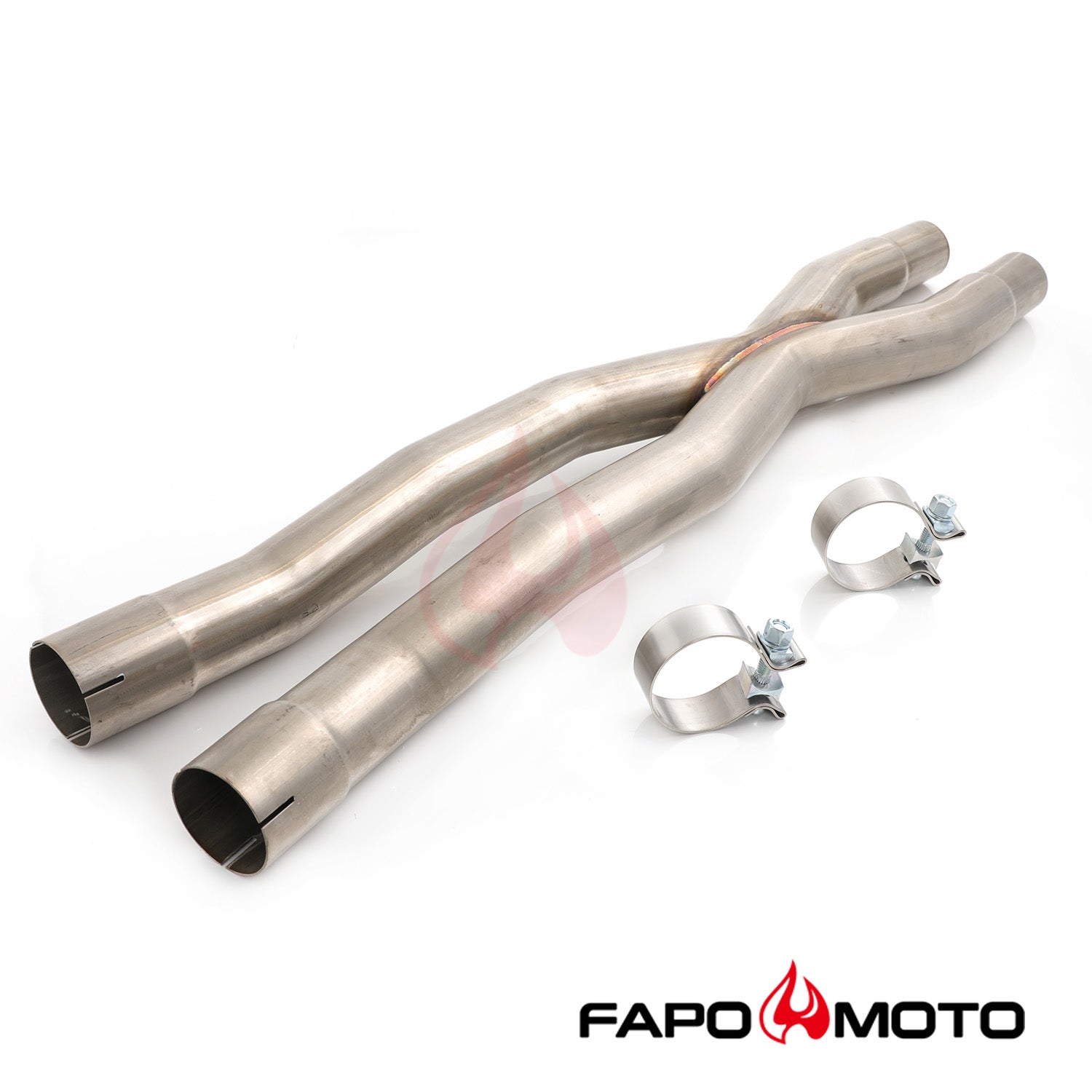 2.5  X-Pipe Mid-Pipe compatible with Ford Mustang GT 15-18 S550 Resonator Delete 5.0L Coyote V8 FE748010