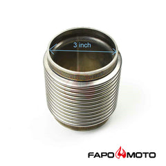 Universal 3  ID 304 STAINLESS EXHAUST FLEX BELLOWS 4  LONG For 3  Pipe ,ULTRA STRONG FE903010