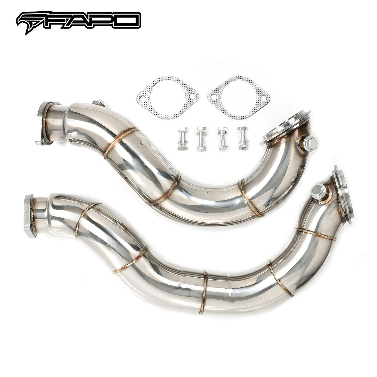 FAPO TURBO EXHAUST DOWNPIPE FOR BMW N54 3.0L 135i 335i E82 E90 E91 E92 E93 07-13