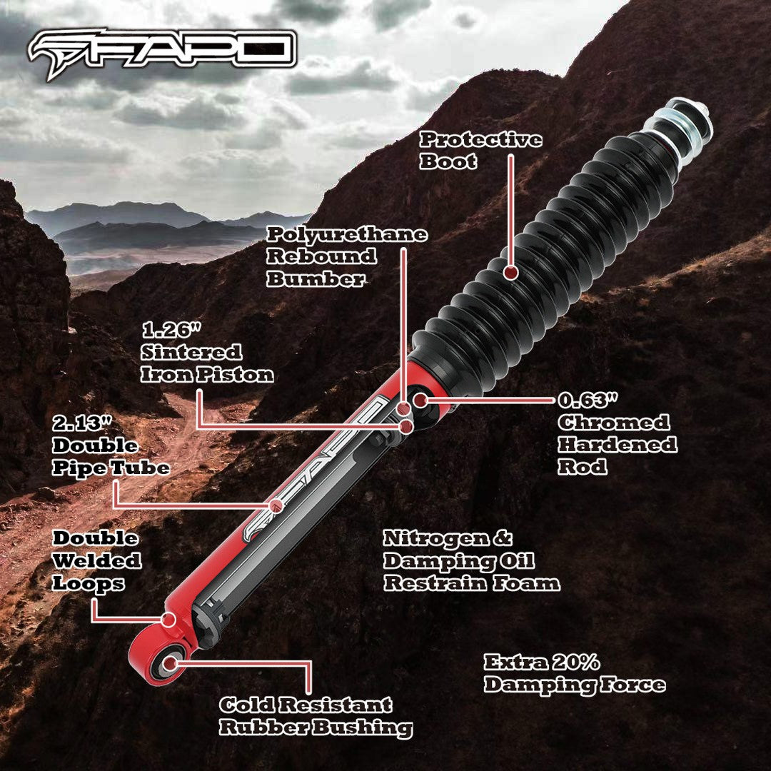 FAPO P1 Rear 4-6 in Lift Shocks for 2007-2018 Jeep Wrangler PA491910